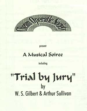 'Trial By Jury' Poster (Cheam Operatic 1993)